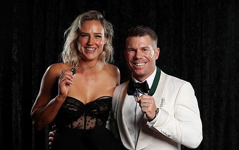 David Warner and Ellyse Perry won the Allan Border Medal and Belinda Clark Medal respectively. (Photo | Twitter)