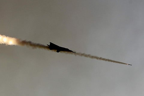 For representation [An Indian Air Force aircraft releases a missile during an air exercise. (File Photo | AP) ]