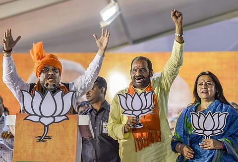 Rohini constituency sitting MLA and Leader of Opposition Vijender Gupta (C) defeated AAP's Rajesh Nama Bansiwala by a margin of 12,648 votes. (Photo | PTI)