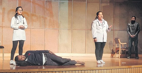 A street play by the staff of the Indian Spinal Injuries Centre on the occasion of International Epilepsy Day