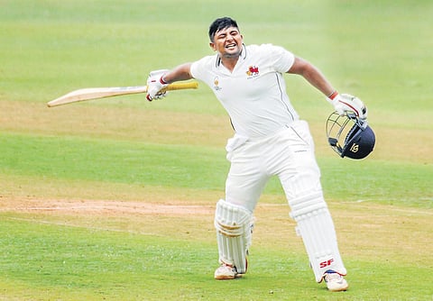 Sarfaraz Khan of Mumbai smashed an unbeaten 169 off 204 balls against Madhya Pradesh in Mumbai on Wednesday. His knock helped the hosts post 352/4 | PTI