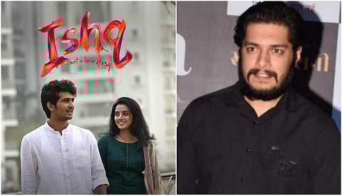 A poster of Malayalam movie Ishq (L) and Junaid Khan.
