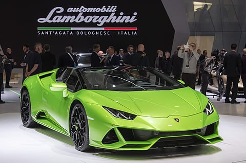 Image of Lamborghini Huracan EVO Spyder used for representational purpose.  (Photo | AP)
