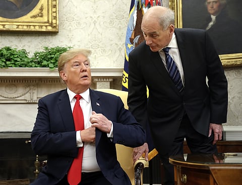 President Donald Trump with former White House chief of staff John Kelly. (Photo | AP)