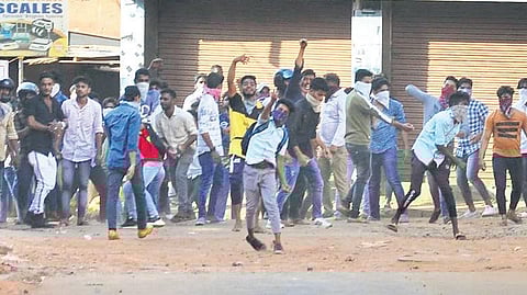 File photo released by police of vandalism in Mangaluru, allegedly by protesters. Image used for representational purposes only.