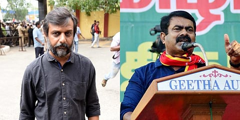 NTK chief Seeman (R) and May 17 Movement founder Thirumurugan Gandhi (Photo | EPS)
