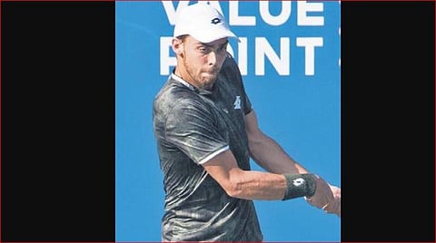 Benjamin Bonzi in action at the Bengaluru Open Challenger on Saturday