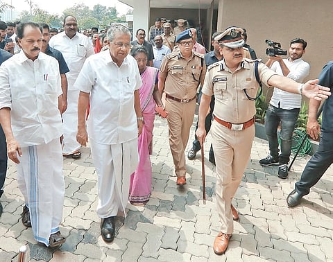 Chief Minister Pinarayi Vijayan arriving to inaugurate the Cyber Crime Police station at Infopark in Kochi on Saturday | Arun Angela