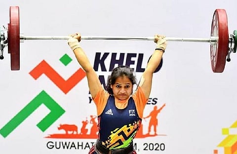 KVL Pavani Kumari won silver medals in both youth girls and junior women sections. (Photo| Twitter/ @Media_SAI)