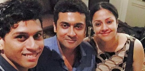 Suriya took to Instagram to share an adorable photograph of himself with Jyothika. (Photo | Suriya Instagram)