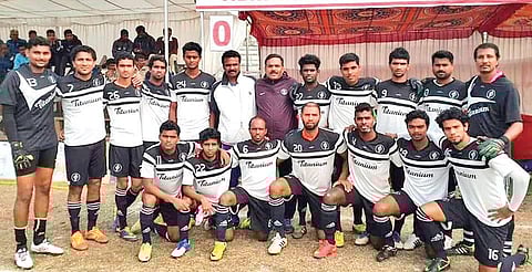 Titanium FC players after their victory at an All India Tournament held in Indore in 2013