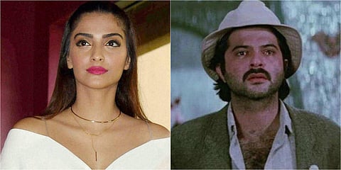 Sonam Kapoor Ahuja (L) and Anil Kapoor in Mr. India (R)