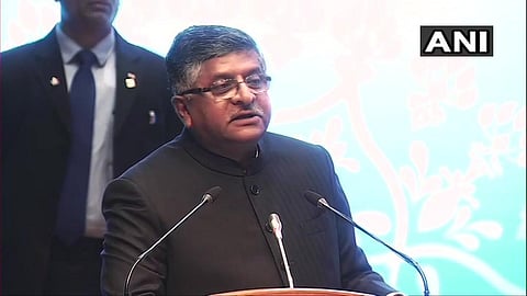 Union Law Minister Ravi Shankar Prasad speaking at the International Judicial Conference 2020 at the Supreme Court premises on Saturday.
