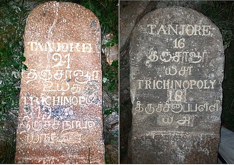 Milestones, similar to these, were earlier found in three districts, namely, Pudukkottai, Tirunelveli, and Thanjavur.