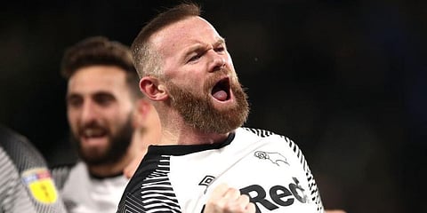 Wayne Rooney celebrated his 500th appearance in English league football with a goal for Derby County. (Photo | Derby County Twitter)