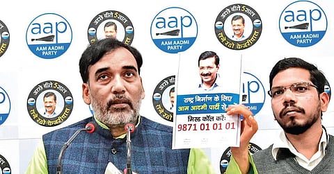 AAP’s Delhi in-charge Gopal Rai during a press conference. (Photo | Twitter)