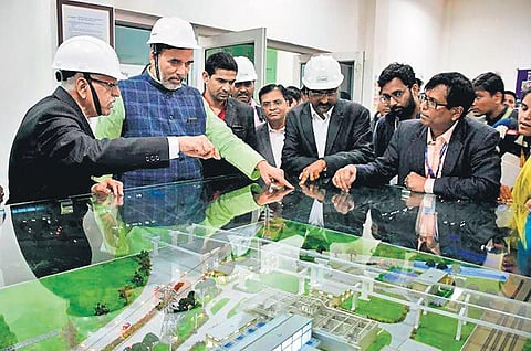 Environment minister Gopal Rai during his visit to inspect the Sewage Treatment Plant(STP) at Delhi Gate. (Photo | Twitter)