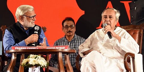 Odisha CM Naveen Patnaik in an interaction with Editorial Director of The New Indian Express Prabhu Chawla. (Photo| Biswanath Swain, EPS)