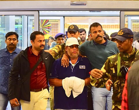 Ravi Pujari brought to Bengaluru from Paris. (Photo | Pandarinath B, EPS)