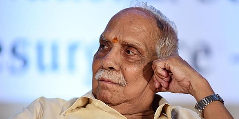 File photo of late RSS ideologue P Parameswaran (Photo | Albin Mathew, EPS)