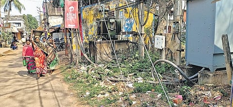 The transformer near Hemsagar Pokhari adjacent to Jagannath temple in Baripada town. (Photo| EPS)