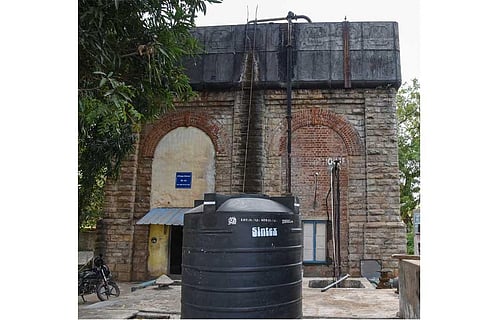 104-year-old, British-built water tank is out of use and waits for care