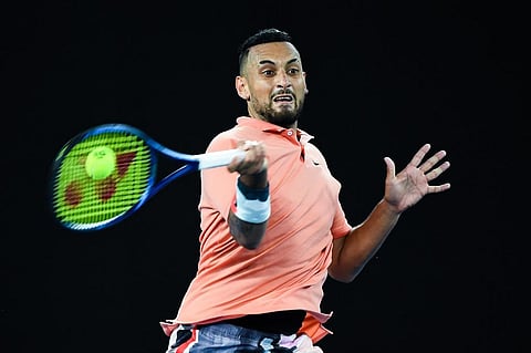 Australia's Nick Kyrgios hits a return. (Photo | AFP)