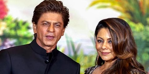 Bollywood actor Shah Rukh Khan with his wife Gauri Khan (File Photo | PTI)