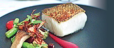 Chilean Sea Bass with Beetroot and Pink Pepper