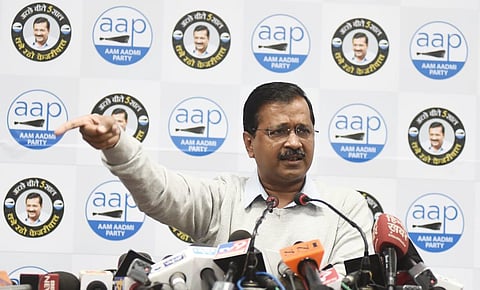 Delhi CM Arvind Kejriwal addresses a press conference in New Delhi on Wednesday. (Photo| Parveen Negi, EPS)