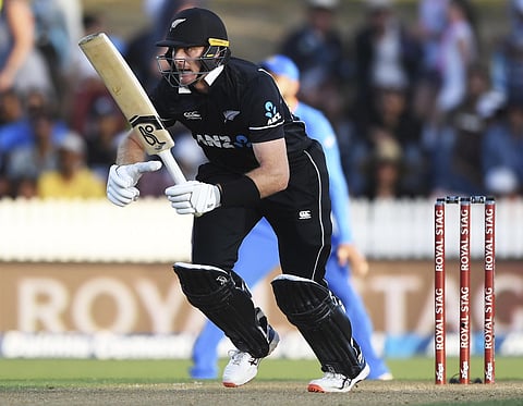 New Zealand's Martin Guptill bats during the first ODI between India and New Zealand at Seddon Oval in Hamilton. (Photo| AP)