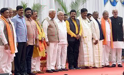 Ten newly elected MLAs took oath on Thursday and inducted in BS Yediyurappa's cabinet. (Photo | Nagaraja Gadekal/EPS)