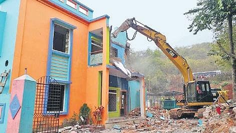The demolition was carried out in presence of Additional District Magistrate (ADM) Mihir Prasad Mohanty.