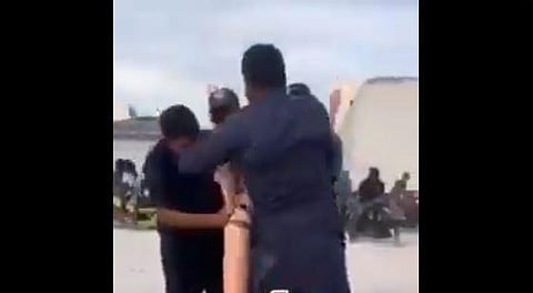 The woman could be seen struggling in the viral video.