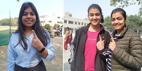 Polling for the 70 seats of Delhi assembly began at 8 am on Saturday amid tight security. (Photo | Somrita Ghosh Twitter)