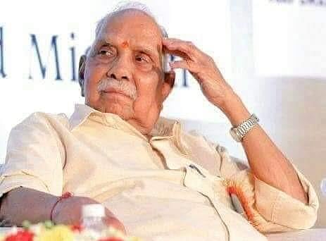 P Parameswaran, 93, one of the tallest leaders of the RSS. (Photo | EPS)