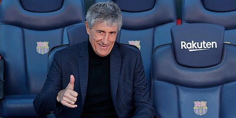 Barcelona coach Quique Setien (Photo | AP)