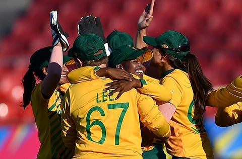 South Africa women celebrate their victory (Photo | Twitter @T20WorldCup)