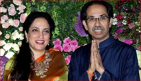 Maharashtra CM Uddhav Thackeray with wife Rashmi Thackeray.(Photo | ANI )