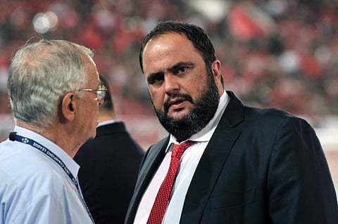 The owner of Greek league leaders Olympiakos Vangelis Marinakis. (File Photo | AFP)