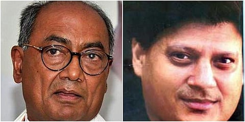 Senior Congress leader Digvijaya Singh (L) and ex-Union Minister Late Madhavrao Scindia. (File photo| PTI)