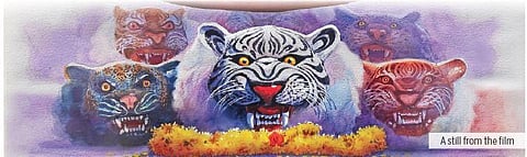 A still from the film 'Garuda Gamana Vrishabha Vahana'