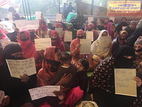 Women in Shaheen Bagh are on a silent protest against CAA protests. (Photo | Express)