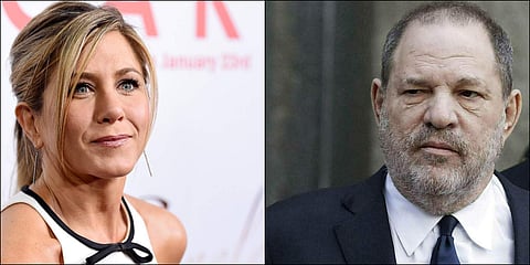 Actor Jennifer Aniston (left) and Harvey Weinstein (right) (Photos | AP)
