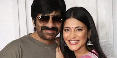 Ravi teja (L) and Shruti Haasan