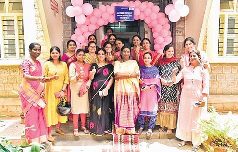 Post Office staffers celebrate Women’s Day  at the Post Office in Rajaji Nagar Industrial Estate | Express
