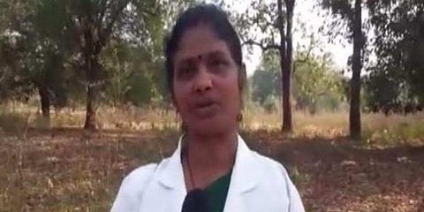 Ganga Shandilya has been committed to her job since 1988, despite being afflicted with polio in one hand. (Photo | ANI)