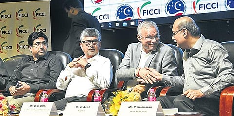 Dignitaries at an event organised by FICCI with TNIE for a HR conference on ‘Enhancing Employability for students’ at Crescent Institute of Science and Technology |  Ashwin prasath