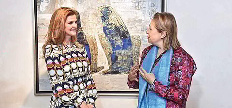 Artist Stephanie Arpels with Dana Purcarescu, Deputy Chief of Mission, French Embassy;