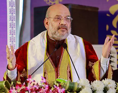 Union Home Minister Amit Shah speaks during a convocation ceremony of AIIMS in Rishikesh Saturday March 14 2020. (Photo | PIB)